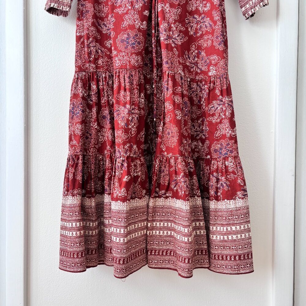 Veronica Beard Swedie Printed Midi Dress in Rust - Picture 10 of 13